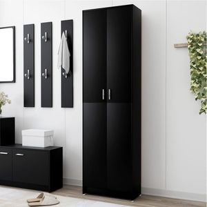 Sifonier de hol vidaXL, negru, 55 x 25 x 189 cm, PAL
