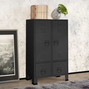 Dulap de haine industrial, antracit, 67x35x107 cm, otel