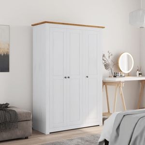Sifonier cu 3 usi, alb, 118 x 50 x 171,5 cm, pin gama Panama
