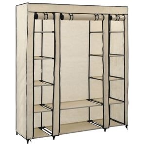 Sifonier cu bare si compartimente VIDAXL, crem, 150x45x176 cm, textil
