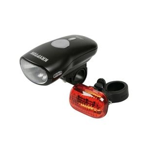 Set far si stop spate bicicleta Lampa, multifunctional, 22lm, negru/rosu