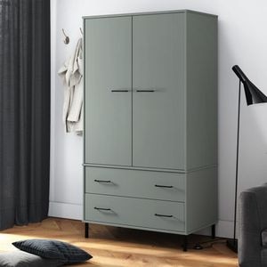 Sifonier cu picioare metalice OSLO, gri, 90x55x172,5 cm, lemn