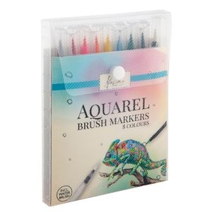 Set markere Creative Craft, varf tip pensula pe baza de apa, 8 bucati