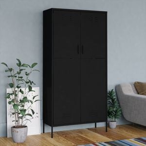 Sifonier VIDAXL, negru, 90x50x180 cm otel