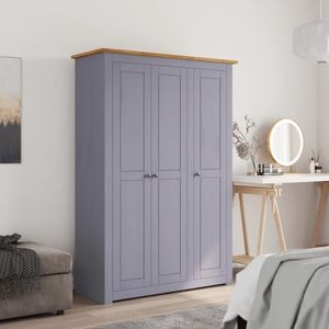 Sifonier cu 3 usi VIDAXL, gri, 118 x 50 x 171,5 cm, pin gama Panama