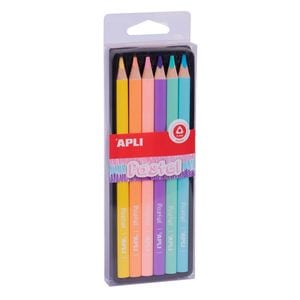 Set creioane colorate Apli Jumbo Pastel, 6 buc