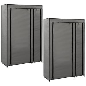 Dulapuri pliabile de haine 2 buc. VIDAXL, gri, 110x45x175 cm, tesatura