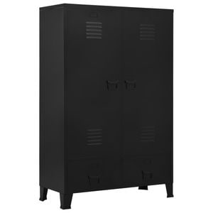 Sifonier VIDAXL, negru, 90 x 40 x 140 cm, otel, industrial