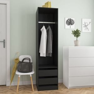 Sifonier cu sertare VIDAXL, negru, 50 x 50 x 200 cm, PAL