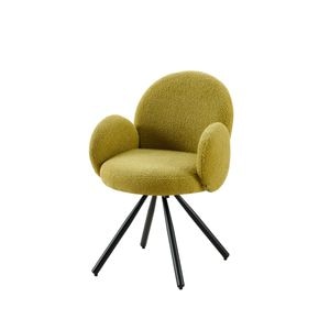 Scaun dining Hectarul, tapiserie textil, cadru metalic, rotativ, 60x84x61 cm, verde oliv