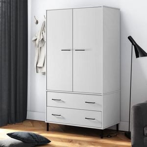 Sifonier cu picioare metalice OSLO VIDAXL, alb, 90x55x172,5 cm, lemn
