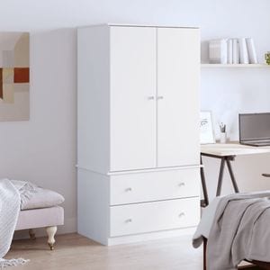 Dulap ALTA VIDAXL, alb, 90x55x170 cm, lemn masiv de pin