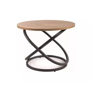 Masuta de cafea HECTARUL, cadru metalic, blat din MDF, 79 x 46 cm, 4 persoane, maro