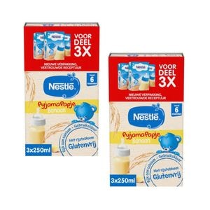 Set 2 x Cereale gata preparate Nestle Pyjamapapje, 6-36 luni, banane