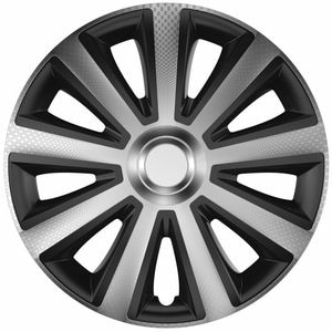 Set capace roti auto Cridem Aviator Carbon, 15'', 4 buc, argintiu/negru
