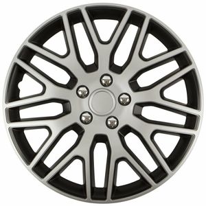 Set capace roti auto Cridem Dakar NC, 14'', 4 buc, argintiu/negru 