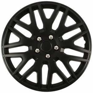 Set capace roti auto Cridem Dakar NC, 15'', 4 buc, negru/crom