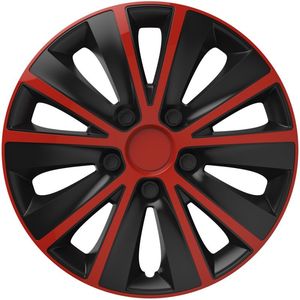 Set capace roti auto Cridem Rapide, 15'', 4 buc, rosu/negru 