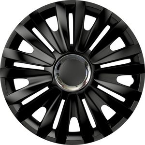 Set capace roti auto Cridem Royal RC, 14'', 4 buc, negru/crom 
