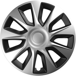 Set capace roti auto Cridem Stratos, 17'', 4 buc, argintiu/negru 