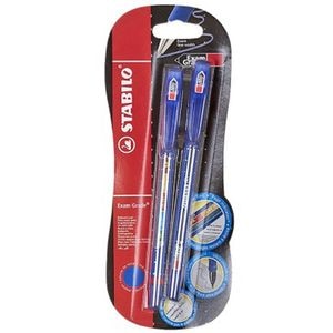 Set pixuri fara mecanism Stabilo Exam Grade, G, 0.4 mm, 2 bucati, albastru