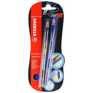 Pix fara mecanism Stabilo Exam Grade, G, 0.4 mm, albastru/negru