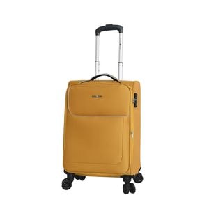Troler mic de cabina extensibil Snowball SW22204, Nylon Jacquard 900D, cifru TSA, 55 cm, galben mustar