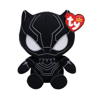 Jucarie de plus TY Beanie Babies Soft Marvel Black Panther, 3 ani+, multicolor