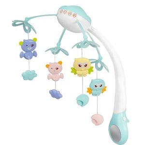 Carusel Muzical cu Telecomanda pentru Patut Bebe "LikeSmart Sweet Dreams 813" , 13 Melodii si Lampa Led cu Proiector, Bleu
