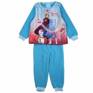 Pijamale copii cu maneca lunga Frozen, polar, albastru, marimea 128 cm
