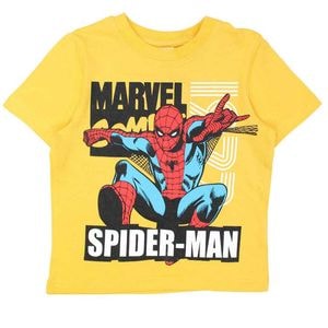 Tricou copii 100% bumbac, galben, 134 cm, Spiderman