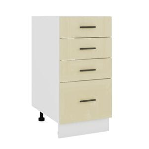 Corp inferior de bucatarie cu 4 sertare Sani Glamur, 40x48x82 cm, Bej Lucios
