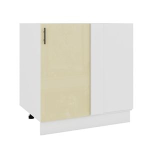 Corp inferior de bucatarie pe colt cu Usa 40 cm Sani Glamur, 80x48x82 cm, Bej Lucios