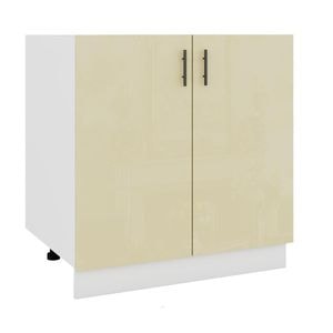 Corp inferior de bucatarie pentru chiuveta Sani Glamur, 80x48x82 cm, Bej Lucios