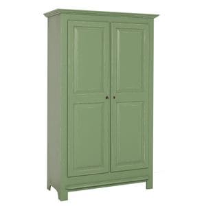 Dulap cu 2 usi, culoare verde P038, vopsit antichizat, 100% lemn masiv, 121x54x200 cm