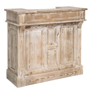 Bar mic 120cm, culoare maro deschis P070, periat adanc, 100% lemn masiv, 120x107x51 cm