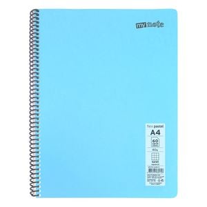 Caiet Mynote, Cu spira, format A4, 60 file offset 60 g/mp, liniatura matematica, coperta PP pastel