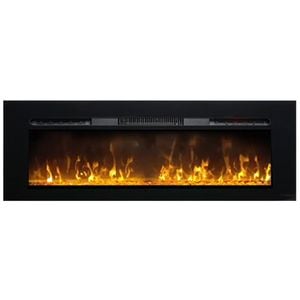 Semineu electric 3D ElectricSun PAULA GLASS, pe perete/podea/incorporabil, 76x45 cm, 1 treapta putere, 1800W, sticla, negru