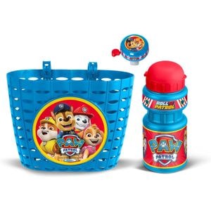 Set trei accesorii pentru bicicleta copii Paw Patrol, cos, sonerie si sticla apa, multicolor