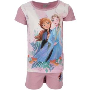 Pijamale copii cu maneca scurta Anna and Elsa Frozen, 100% bumbac, multicolor, 3 ani