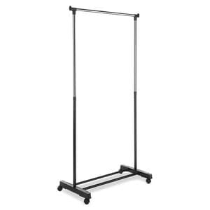 Suport umerase haine PROCART, stand incaltaminte, inaltime ajustabila 163x145x45 cm, 4 roti, otel cromat