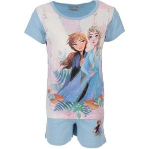 Pijamale copii cu maneca scurta Anna and Elsa Frozen II, 100% bumbac, multicolor, 3 ani