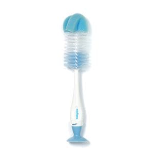 Perie pentru biberon si suzeta cu ventuza si mini perie retractabila Babyono 728/01, Albastru