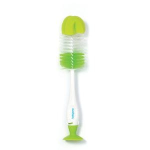 Perie pentru biberon si suzeta cu ventuza si mini perie retractabila Babyono 728/02, Verde