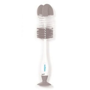 Perie pentru biberon si suzeta cu ventuza si mini perie retractabila Babyono 728/04, Gri