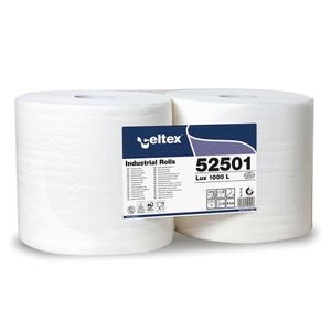Set lavete industriale Celtex, 52501, 2 straturi, 2 role/set, alb