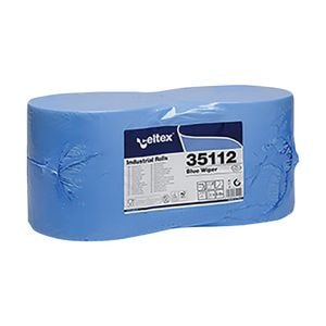 Set rola lavete industriale Celtex, 35112, 2 straturi, 970 buc, 2 role/set, hartie albastru