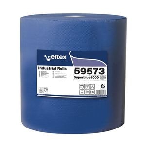 Rola lavete industriale Celtex, Superblue, 3 straturi, 1000 portii/rola, hartie albastra