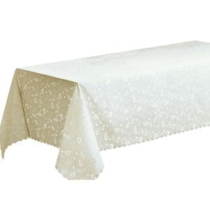 Fata de masa Valentini Bianco Lux Burned Edge, dreptunghiulara, 160x220 cm, crem