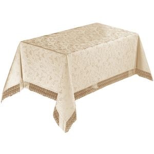 Fata de masa Valentini Bianco, cu dantela, dreptunghiulara, 160x220cm, crem